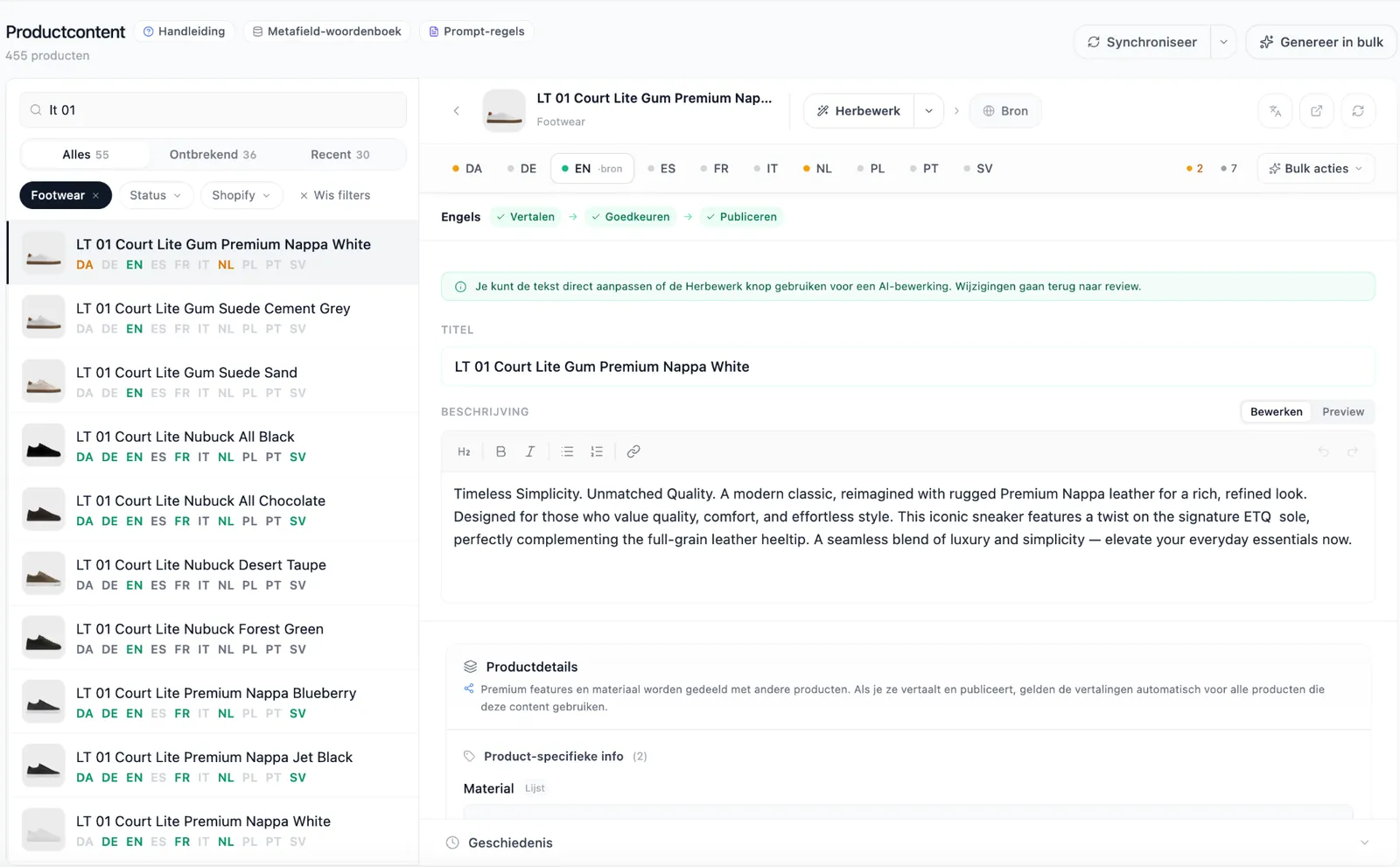 Het vertaal-dashboard van ETQ Amsterdam